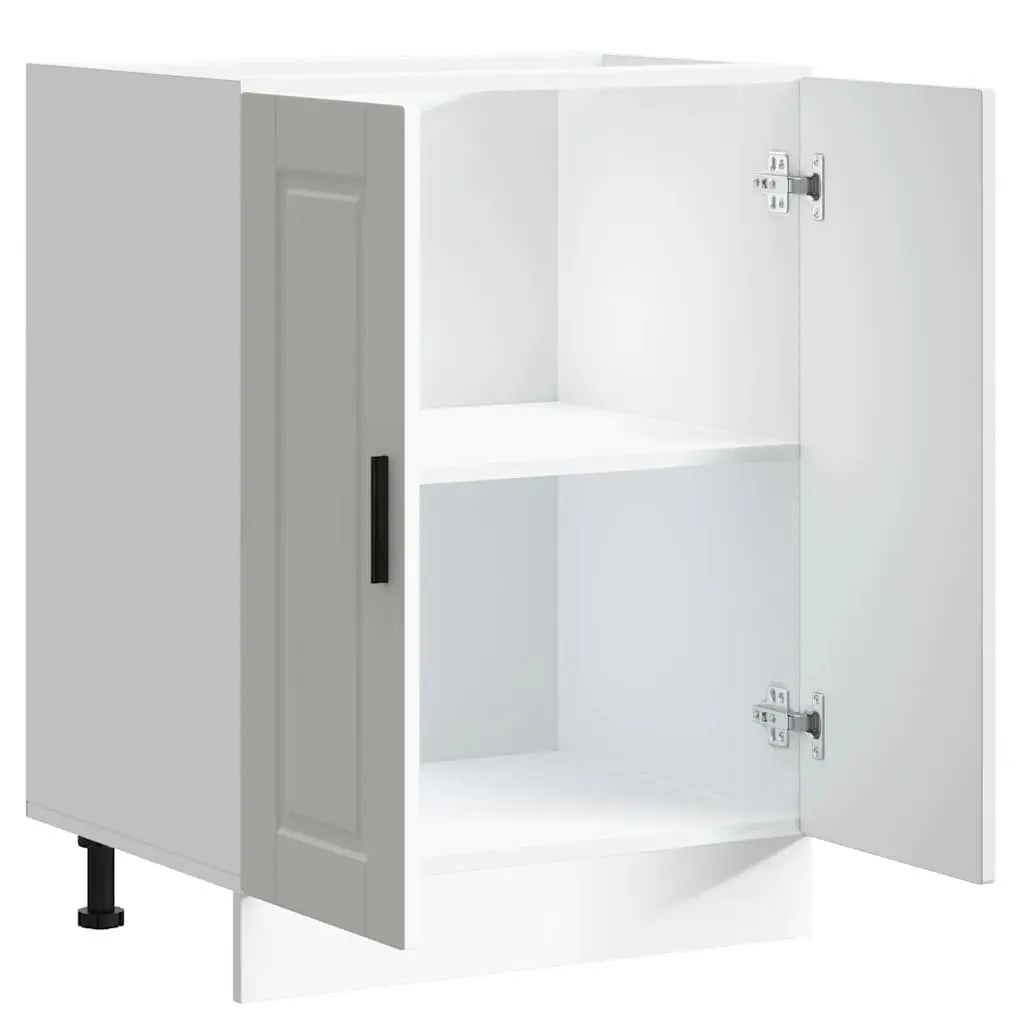Kitchen Cabinet White Engineered Wood Storage Cupboard with Adjustable Feet