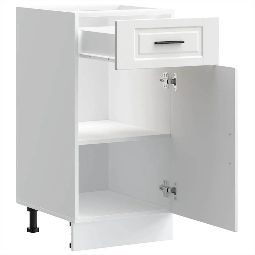 Kitchen Cabinet White Storage Cupboard Engineered Wood Adjustable Feet