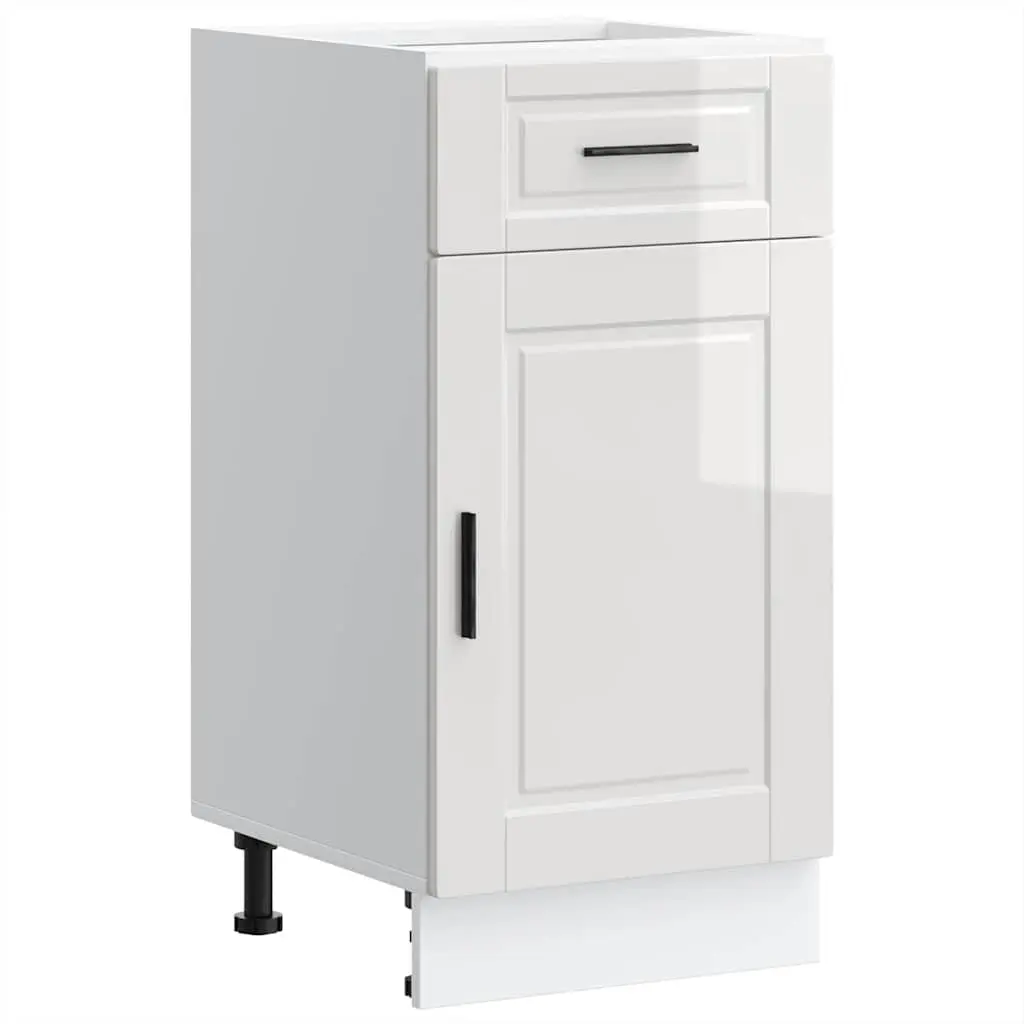 Kitchen Cabinet Engineered Wood High Gloss White Storage Cupboard
