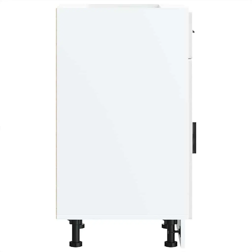 Kitchen Cabinet Engineered Wood High Gloss White Storage Cupboard