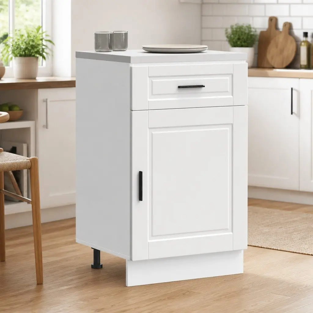 Kitchen Cabinet Engineered Wood Storage Cupboard White with Doors