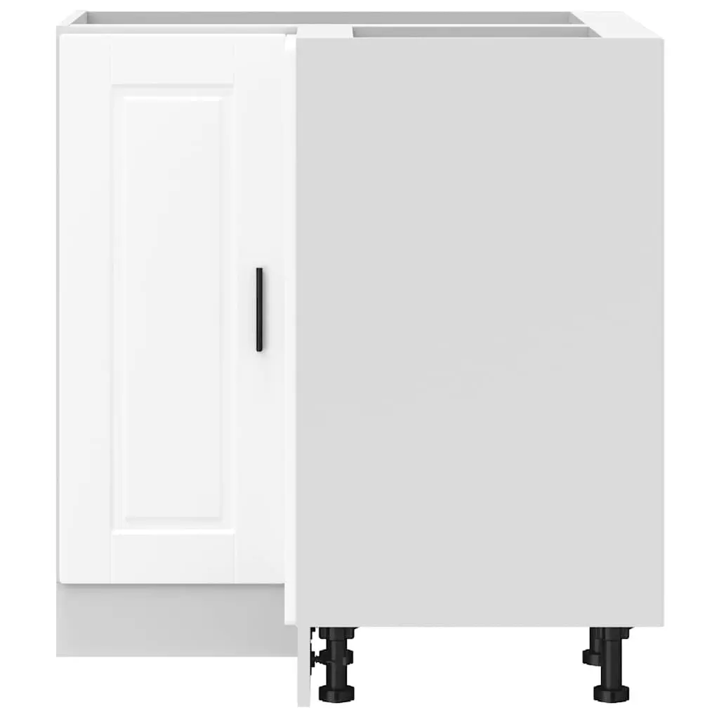 Kitchen Corner Base Cabinet Engineered Wood Storage Organizer White