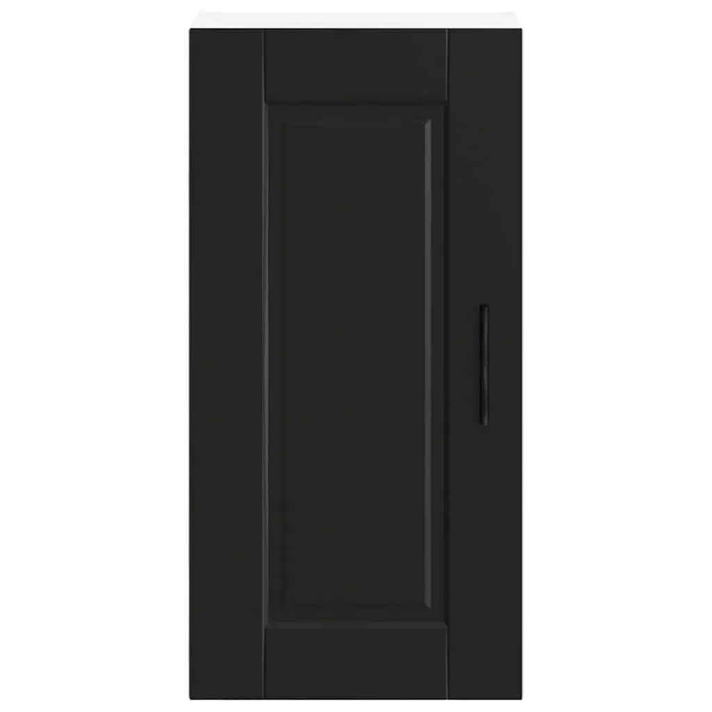 Kitchen Wall Cabinet Black Storage Unit Engineered Wood Mounted Organizer