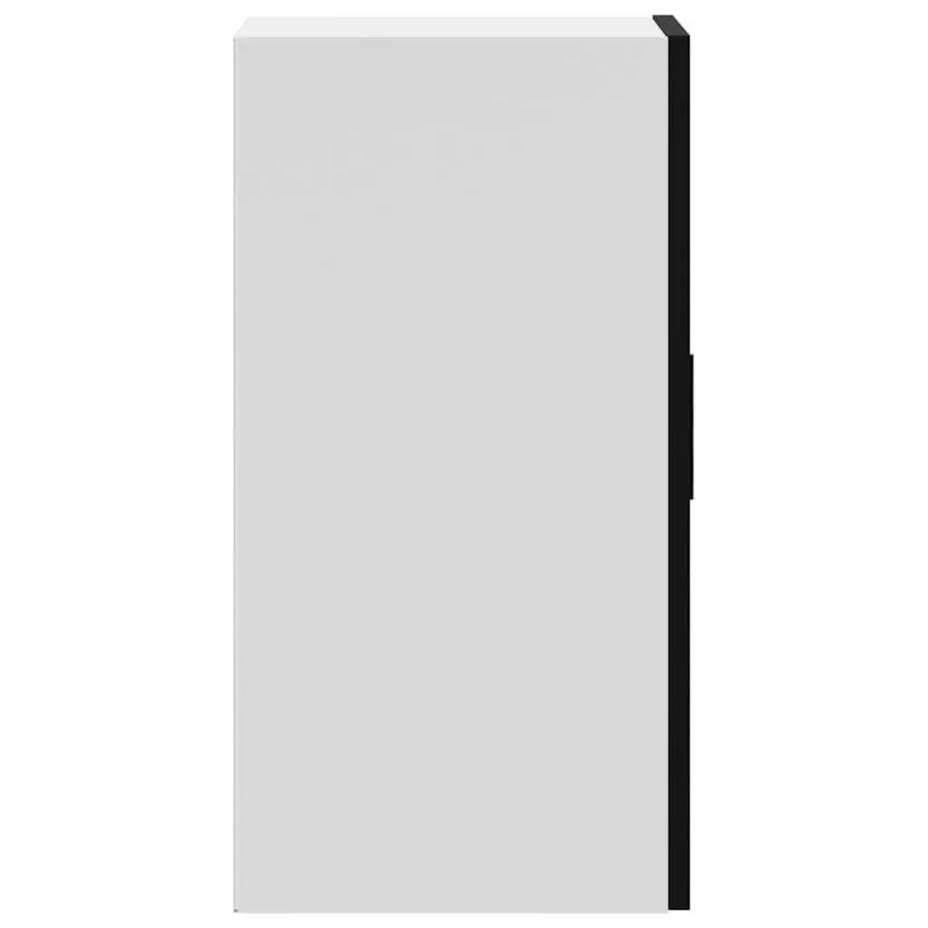 Kitchen Wall Cabinet Black Storage Unit Engineered Wood Mounted Organizer