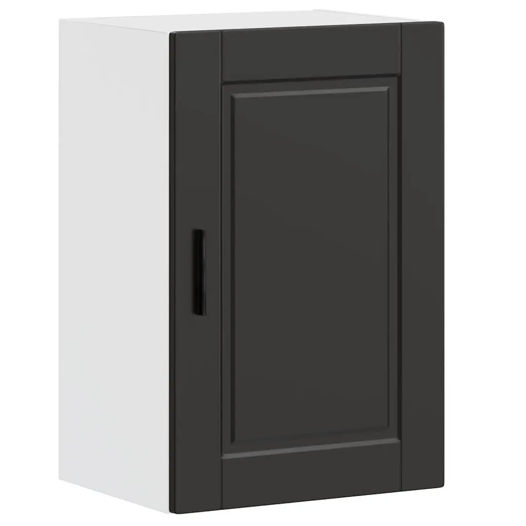 Kitchen Wall Cabinet Black Engineered Wood Storage Mounted Organiser Cupboard