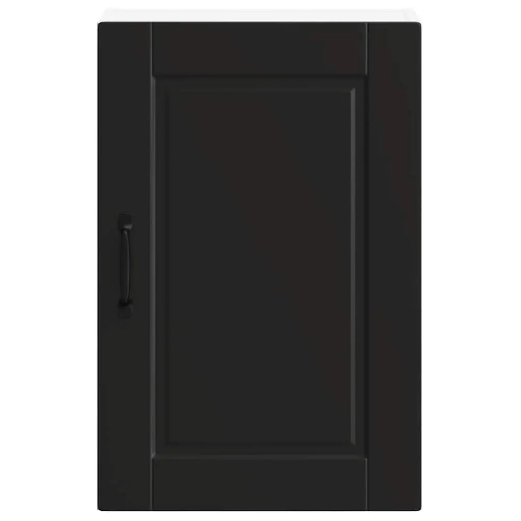 Kitchen Wall Cabinet Black Engineered Wood Storage Mounted Organiser Cupboard