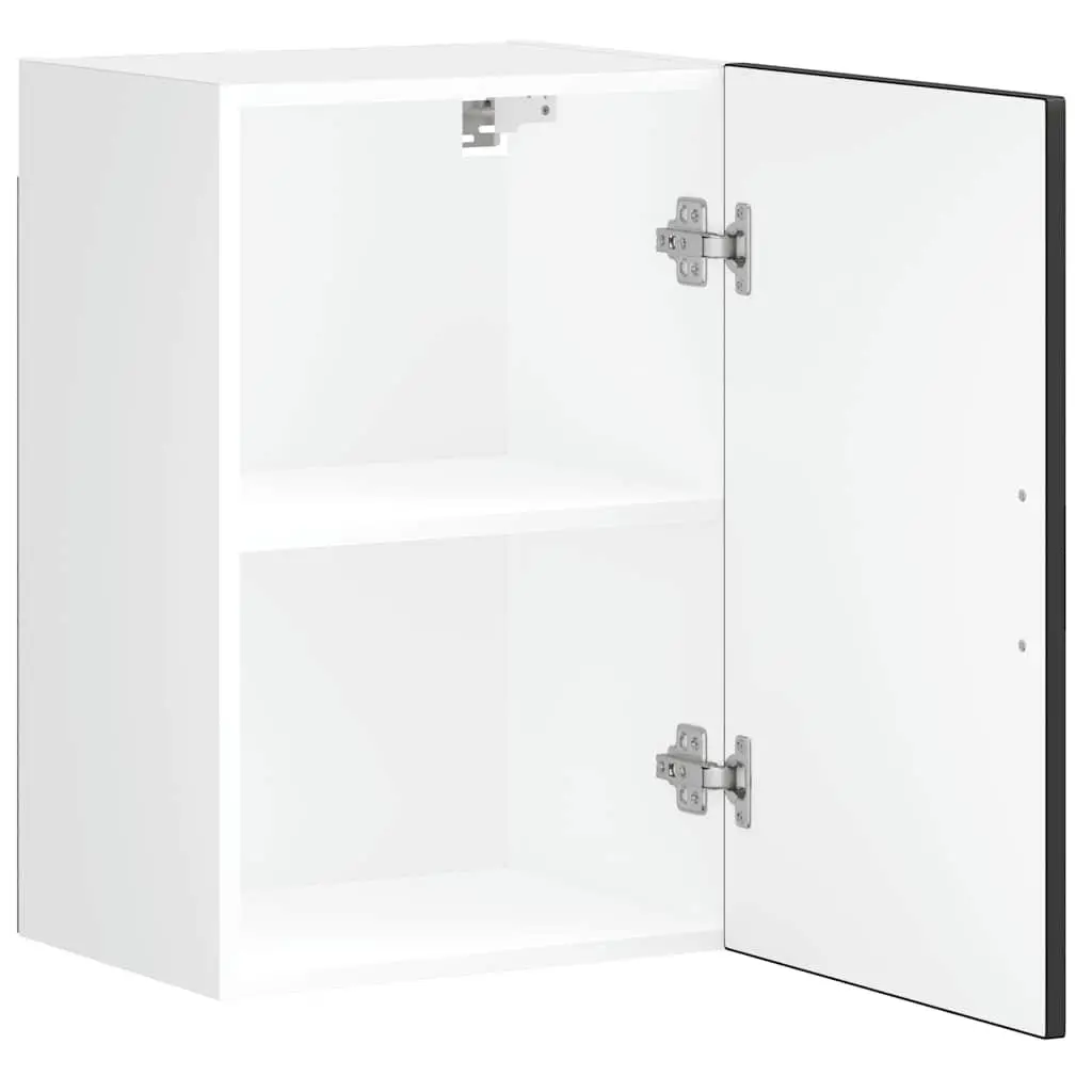 Kitchen Wall Cabinet Black Engineered Wood Storage Mounted Organiser Cupboard