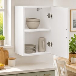 Kitchen Wall Cabinet White High Gloss Storage Mounted Cupboard Engineered Wood