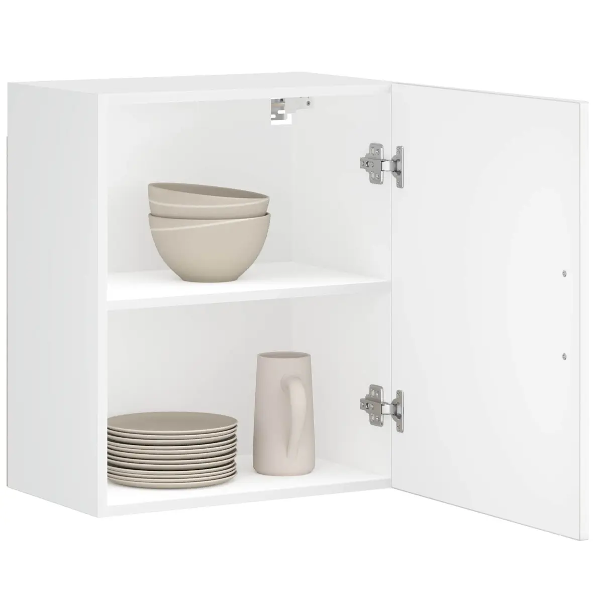 Kitchen Wall Cabinet White Engineered Wood Storage Cupboard Door Mounted