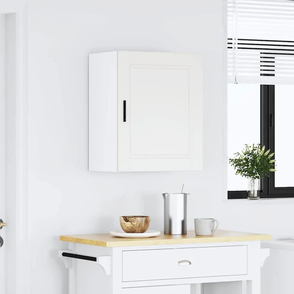 Kitchen Wall Cabinet White Engineered Wood Storage Cupboard Door Mounted