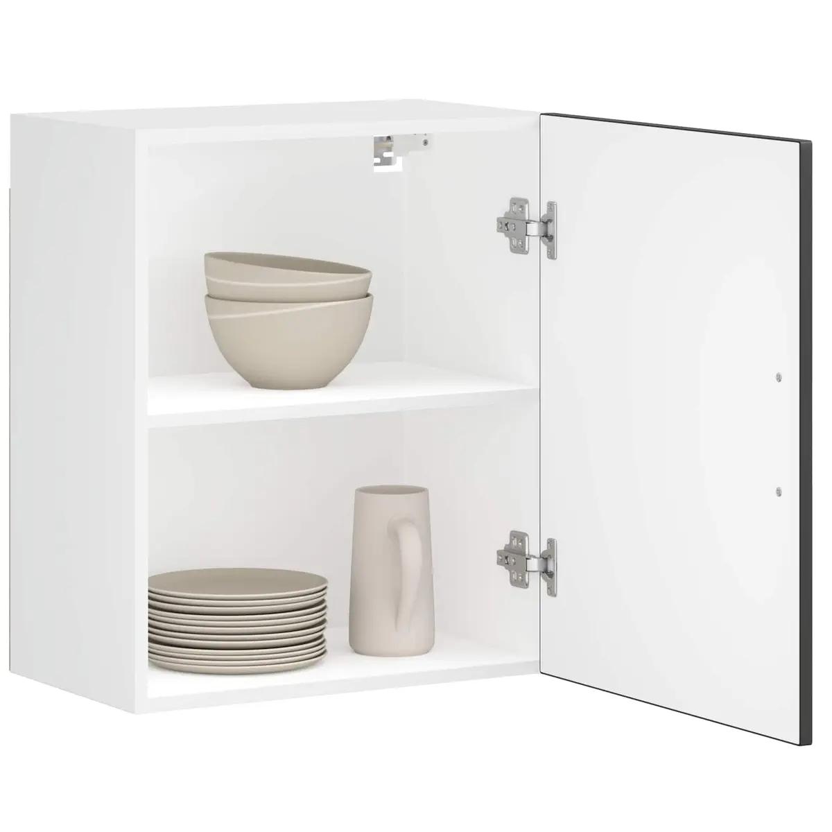 Kitchen Wall Cabinet Storage Cupboard with Door Mounted Engineered Wood White