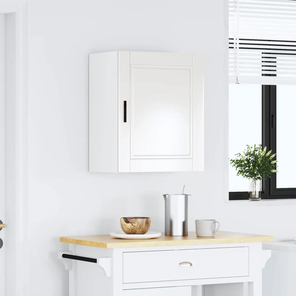 Kitchen Cabinet Wall-Mounted Storage Cupboard Engineered Wood Grey High Gloss