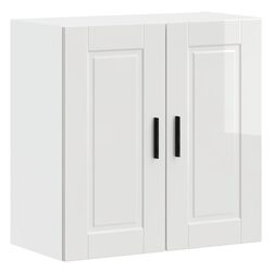 Kitchen Wall Cabinet White High Gloss Engineered Wood Storage Cupboard Door