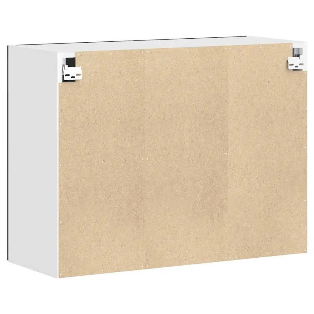 Kitchen Wall Cabinet Black Engineered Wood Storage Cupboard Organiser