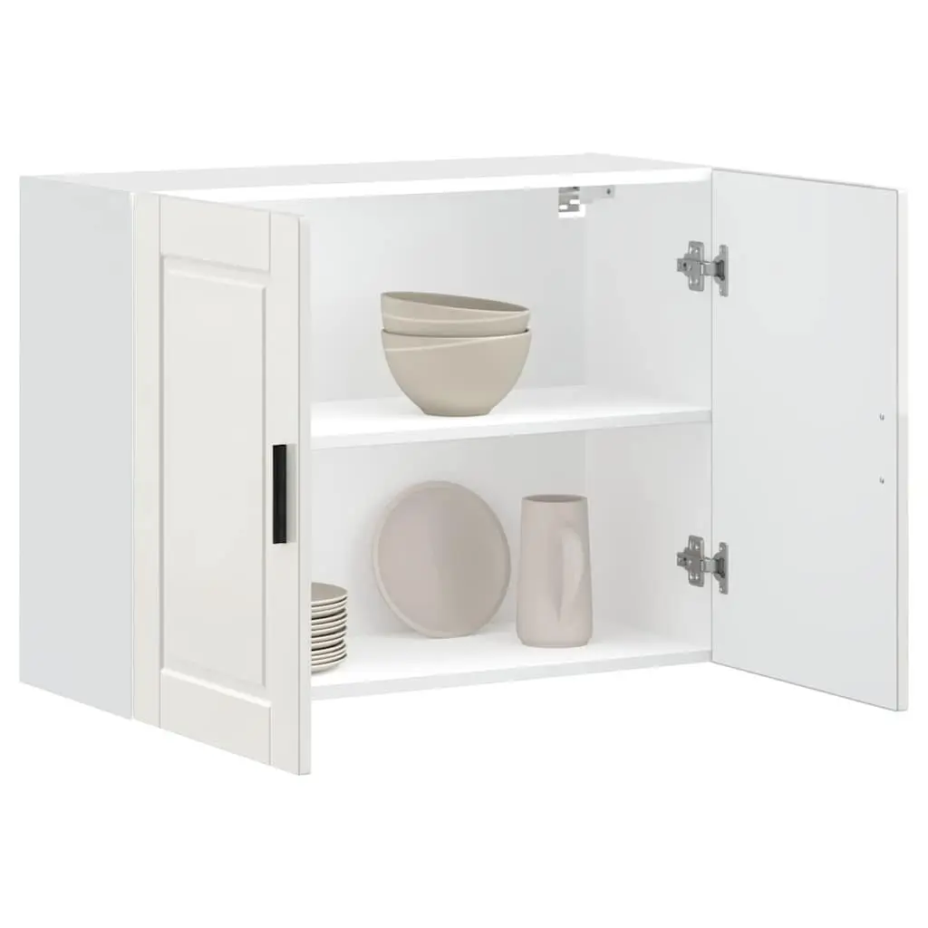Kitchen Wall Cabinet White High Gloss Engineered Wood Storage Cupboard Organiser