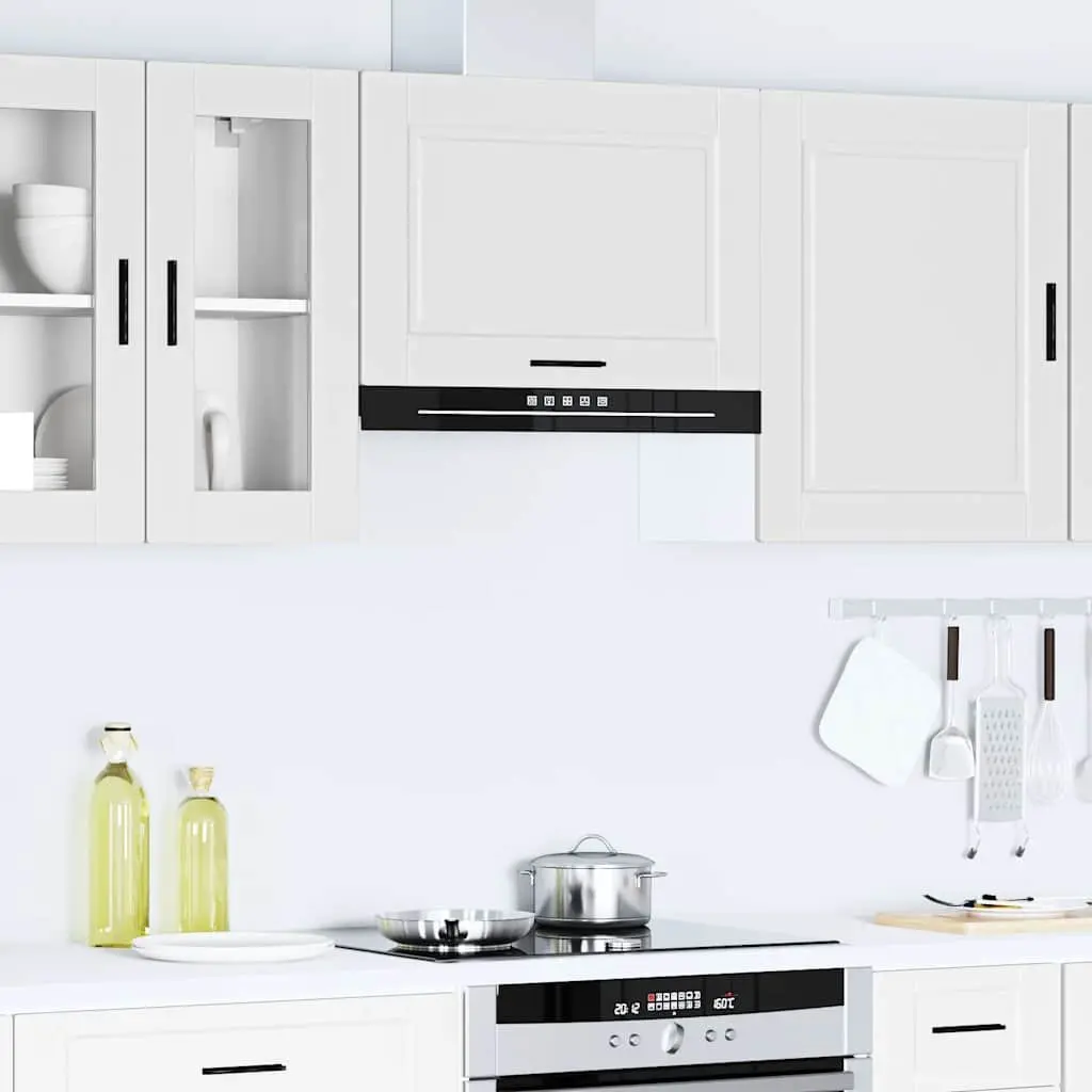Kitchen Wall Cabinet White Engineered Wood Storage Organizer Wall-Mounted