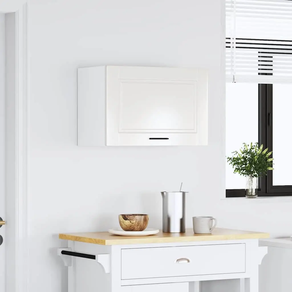 Kitchen Wall Cabinet White High Gloss Storage Unit Wall-Mounted Engineered Wood