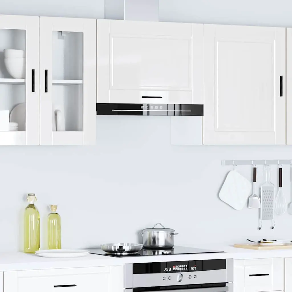 Kitchen Wall Cabinet White High Gloss Storage Unit Wall-Mounted Engineered Wood