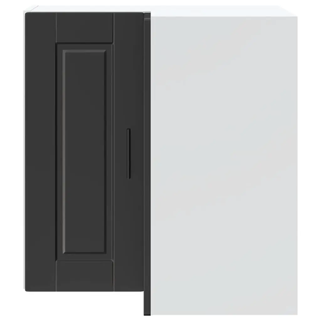 Kitchen Wall Corner Cabinet Black Engineered Wood Storage Unit Cupboard
