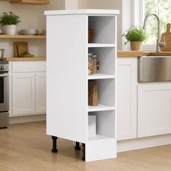 Bottom Kitchen Cabinet White Storage Cupboard Adjustable Feet 20x44.5x81.5cm