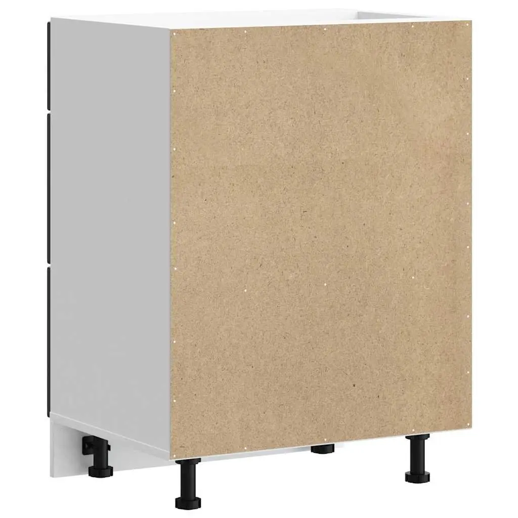 Kitchen Base Cabinet Black Storage Unit Cupboard Organiser Engineered Wood