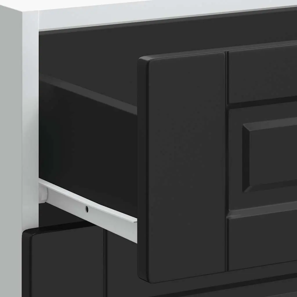 Kitchen Base Cabinet Black Storage Unit Cupboard Organiser Engineered Wood
