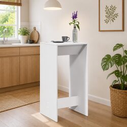 Bar Table White Kitchen Dining Room Tall Pub Counter Cocktail Furniture