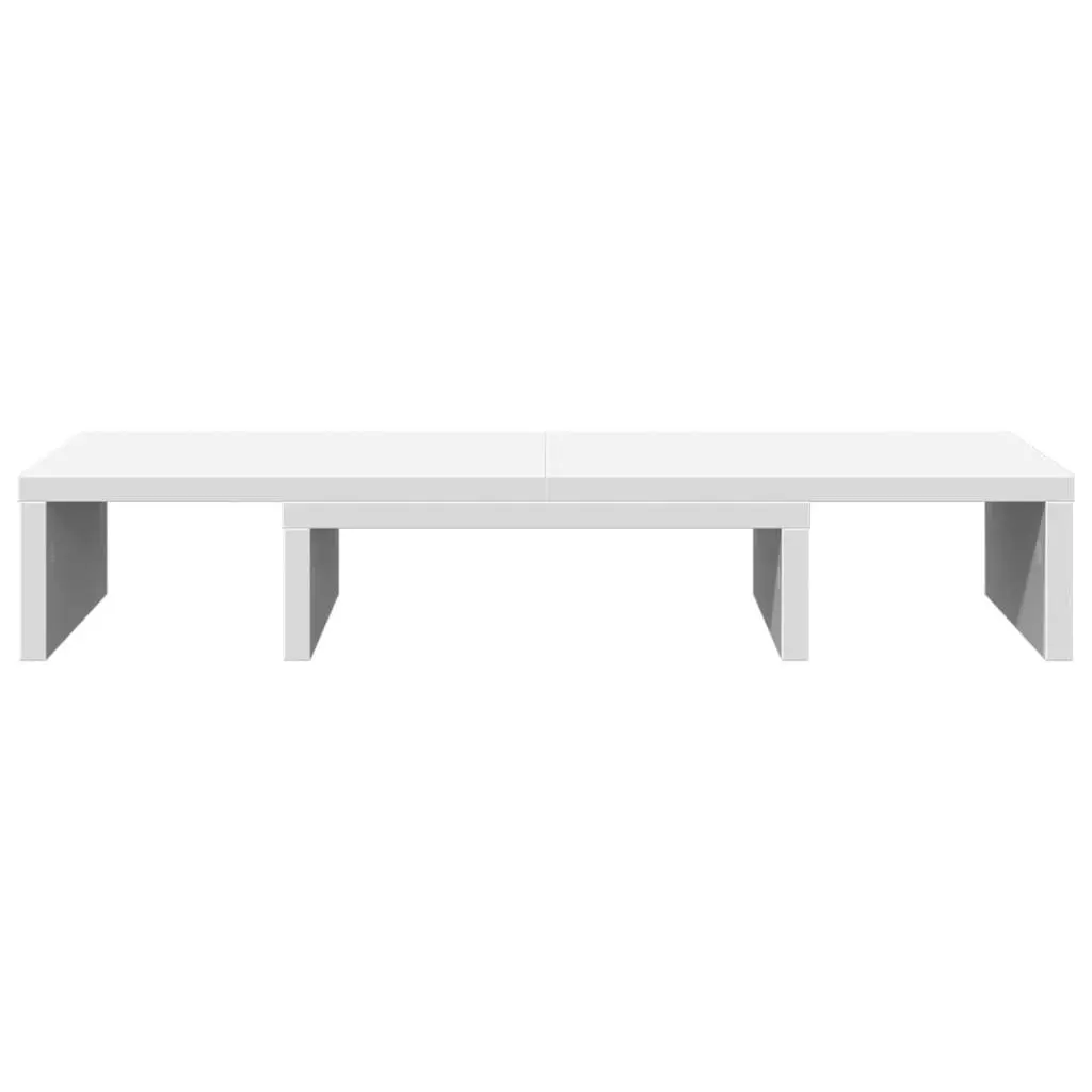Monitor Stand Adjustable White Engineered Wood Computer Riser Desk Organiser