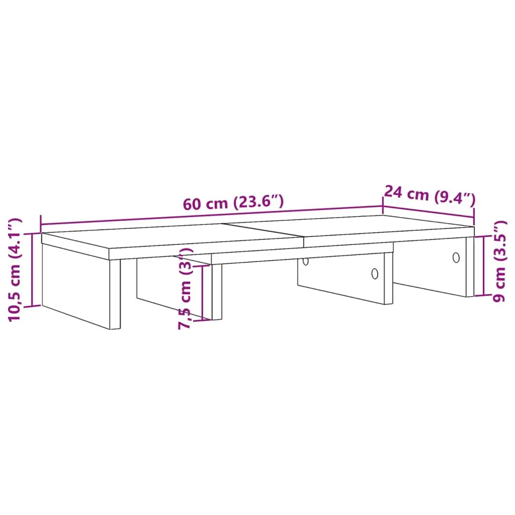 Monitor Stand Adjustable White Engineered Wood Computer Riser Desk Organiser