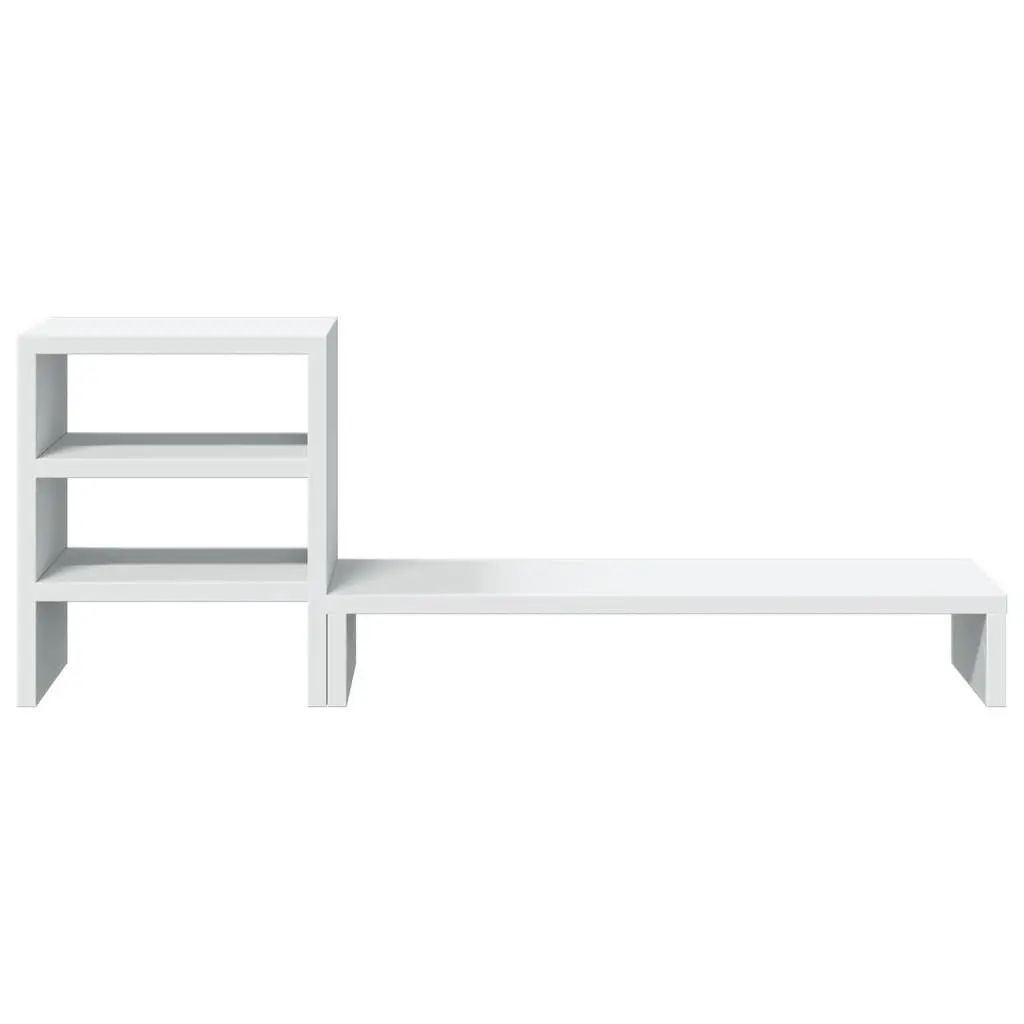 Monitor Stand with Desk Organiser Engineered Wood White