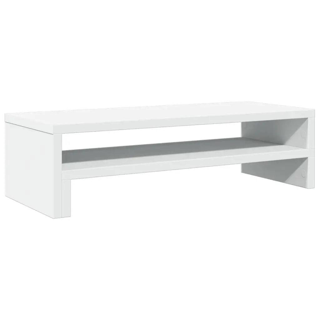 Monitor Stand White Computer Riser Desk Organizer Storage Platform Office