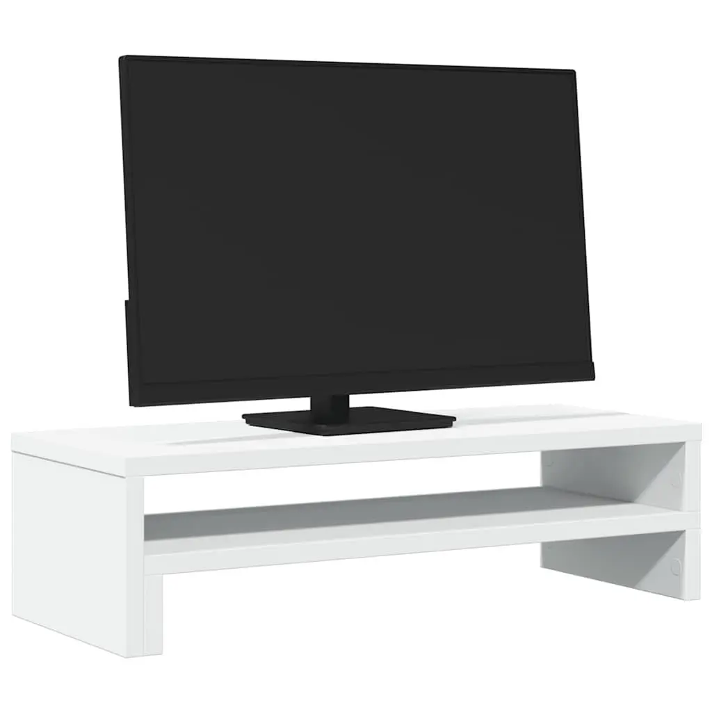 Monitor Stand White Computer Riser Desk Organizer Storage Platform Office