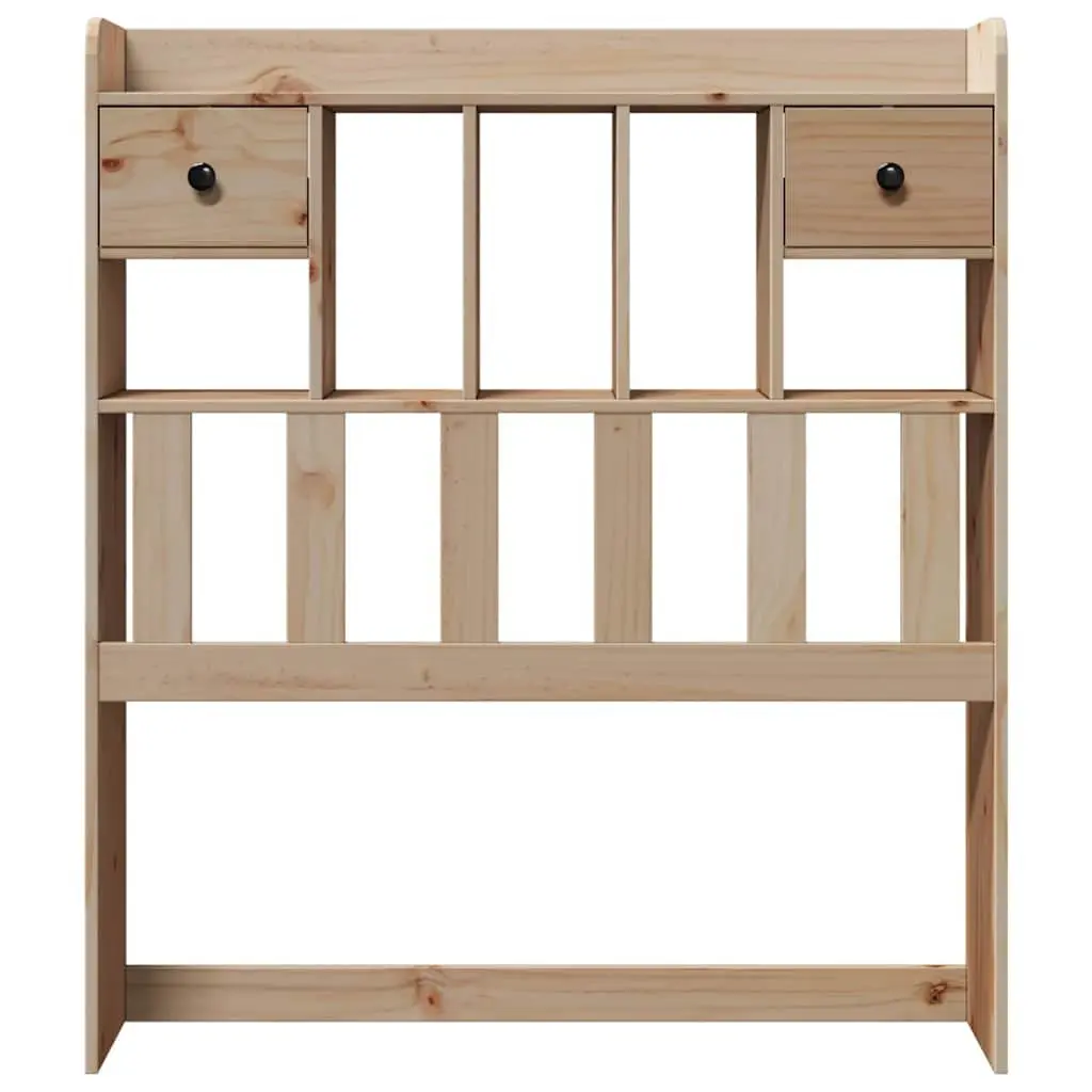 Freestanding Headboard with Storage 90cm Brown Solid Pine Wood