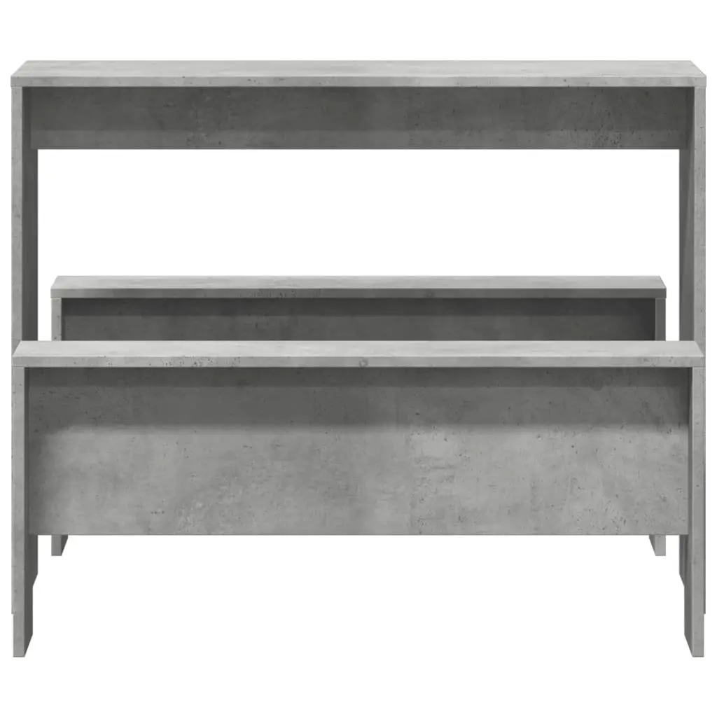 3 Piece Dining Table Bench Set Grey Kitchen Furniture Engineered Wood Seats