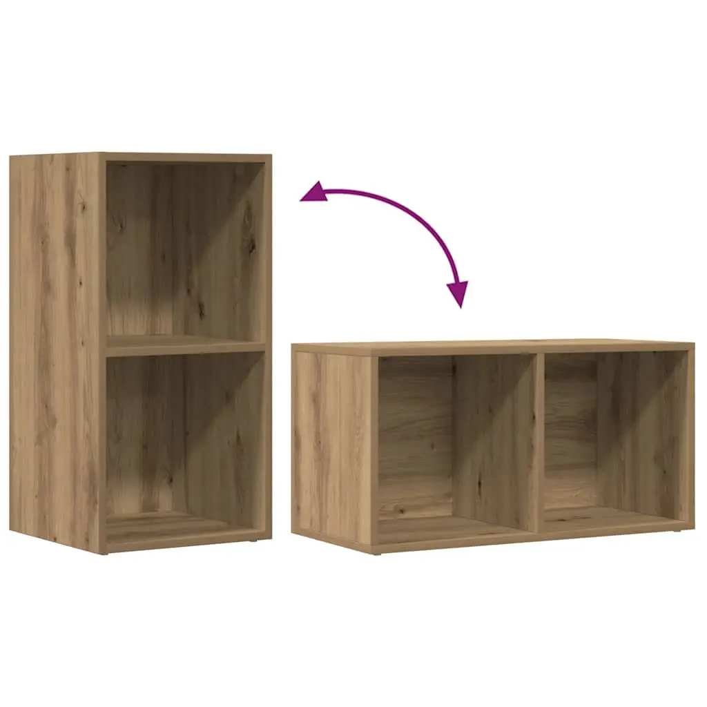 LP Storage Box Engineered Wood Record Cabinet Brown 69.5x34x36cm