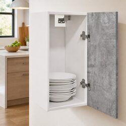 Hanging Kitchen Cabinet Wall-Mounted Storage Grey Engineered Wood 30x31x60cm