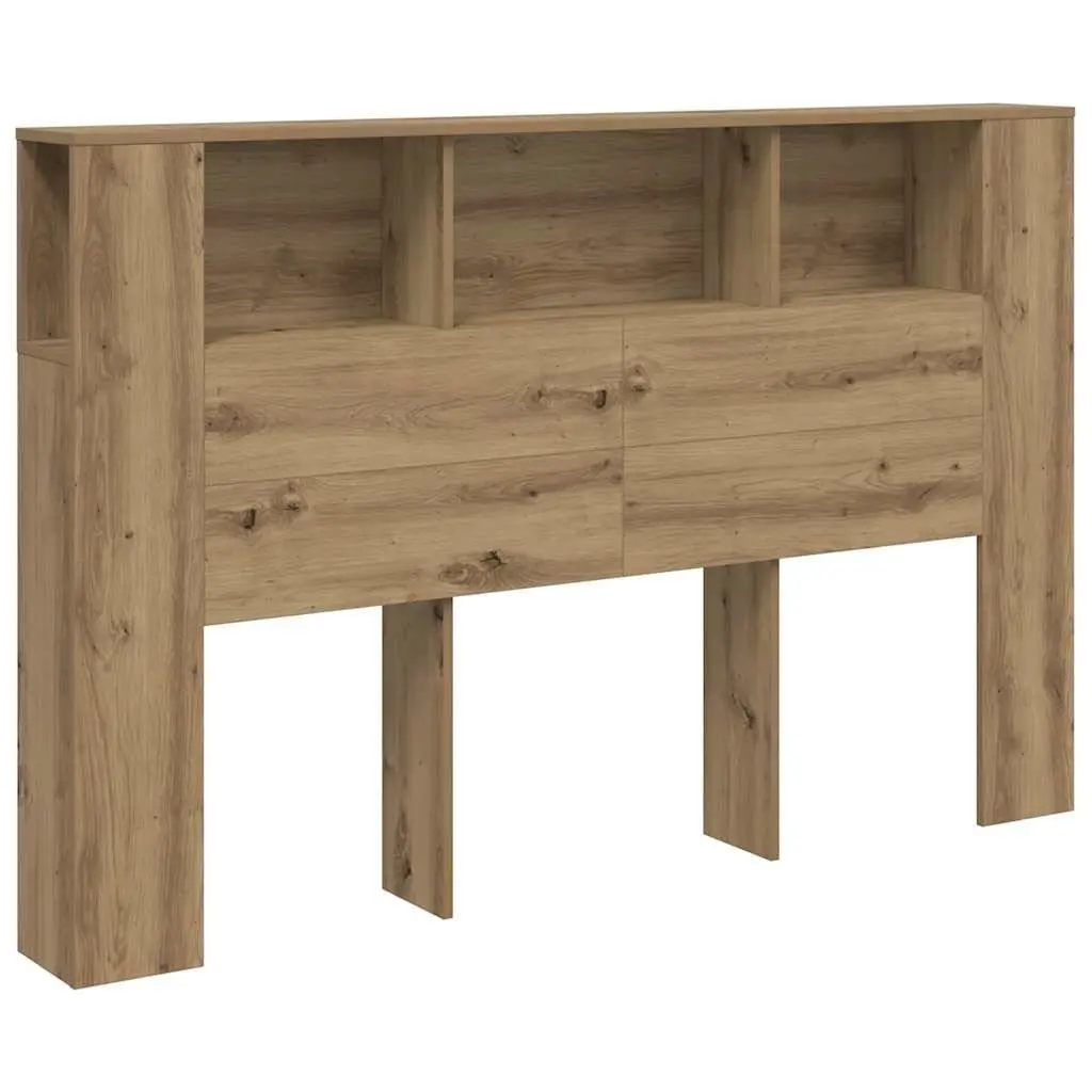 Headboard Cabinet Brown Engineered Wood 160x18.5x103.5 cm Storage Bedroom