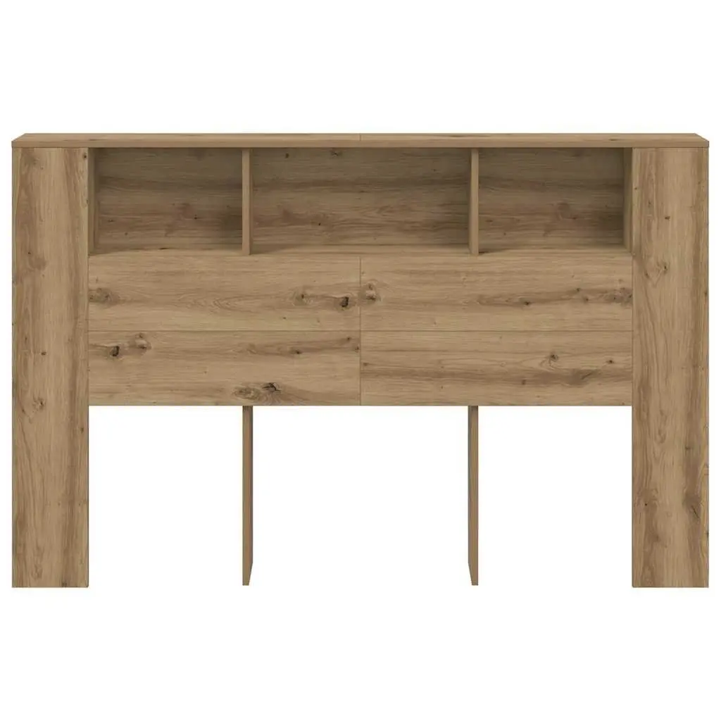 Headboard Cabinet Brown Engineered Wood 160x18.5x103.5 cm Storage Bedroom