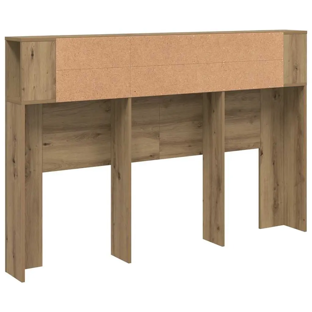 Headboard Cabinet Brown Engineered Wood 160x18.5x103.5 cm Storage Bedroom