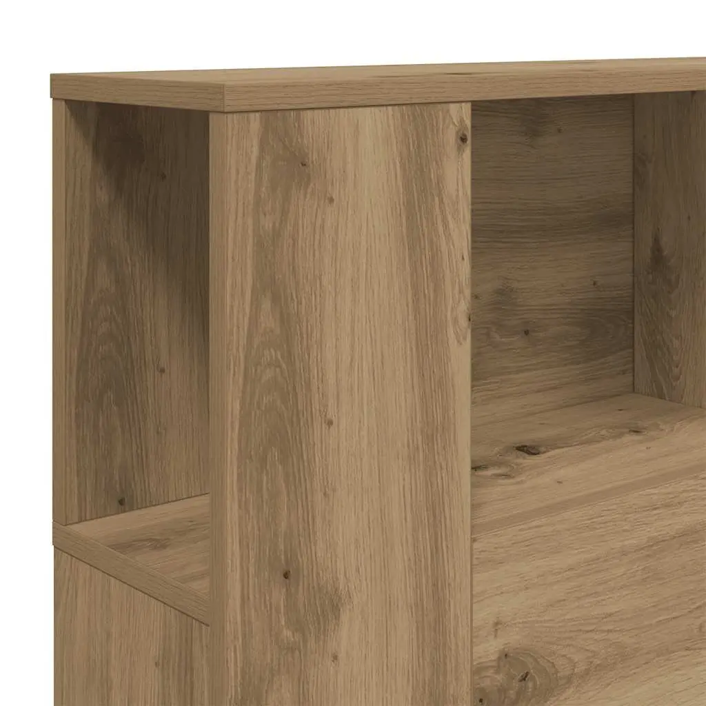Headboard Cabinet Brown Engineered Wood 160x18.5x103.5 cm Storage Bedroom