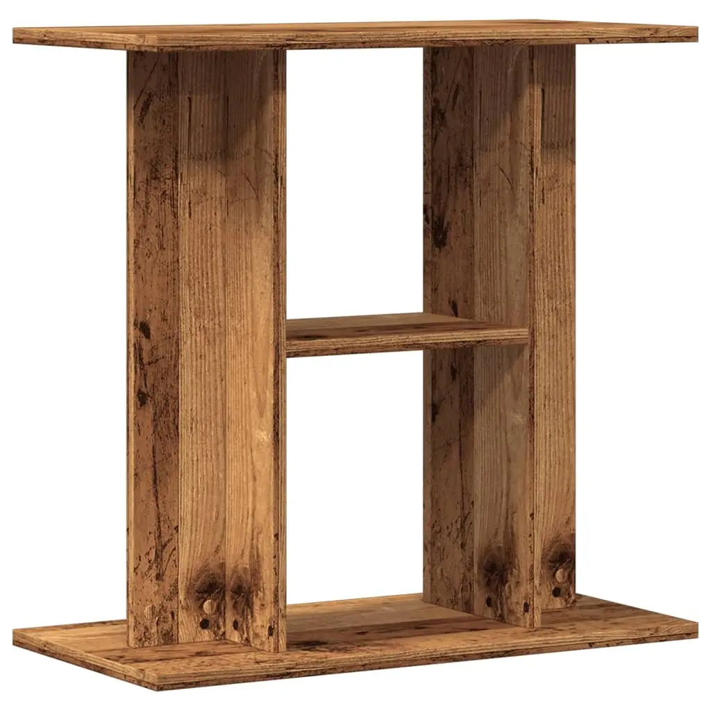 Aquarium Stand Engineered Wood 60x30x60 cm Old Wood Look 3 Tier Storage