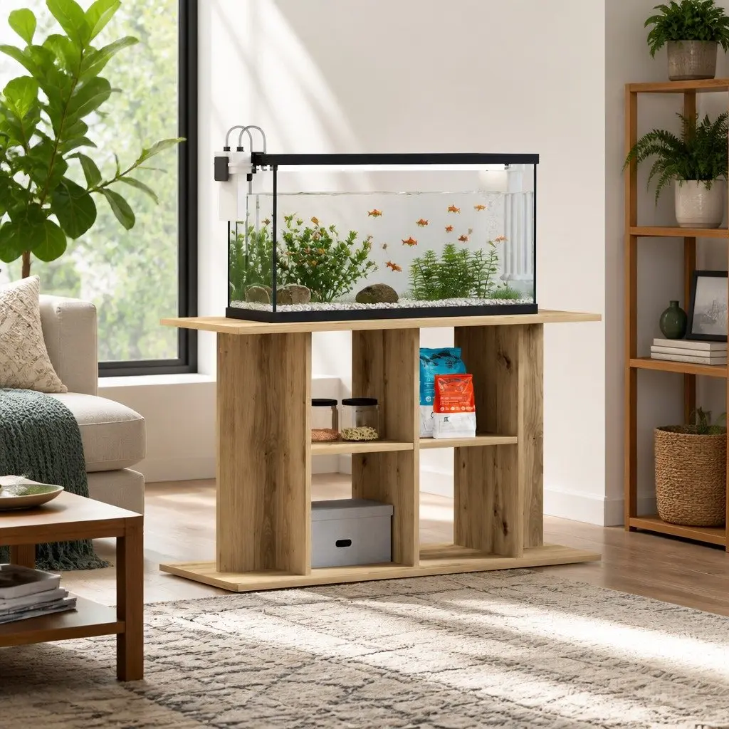 Aquarium Stand 100x40x60cm Brown Engineered Wood 3 Tier Fish Tank Display
