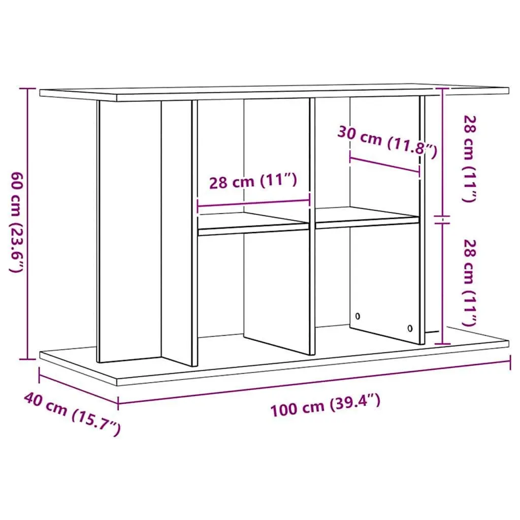 Aquarium Stand 100x40x60cm Brown Engineered Wood 3 Tier Fish Tank Display