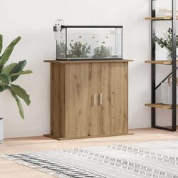 Aquarium Stand 3-Tier Storage Fish Tank Cabinet Brown Engineered Wood Display