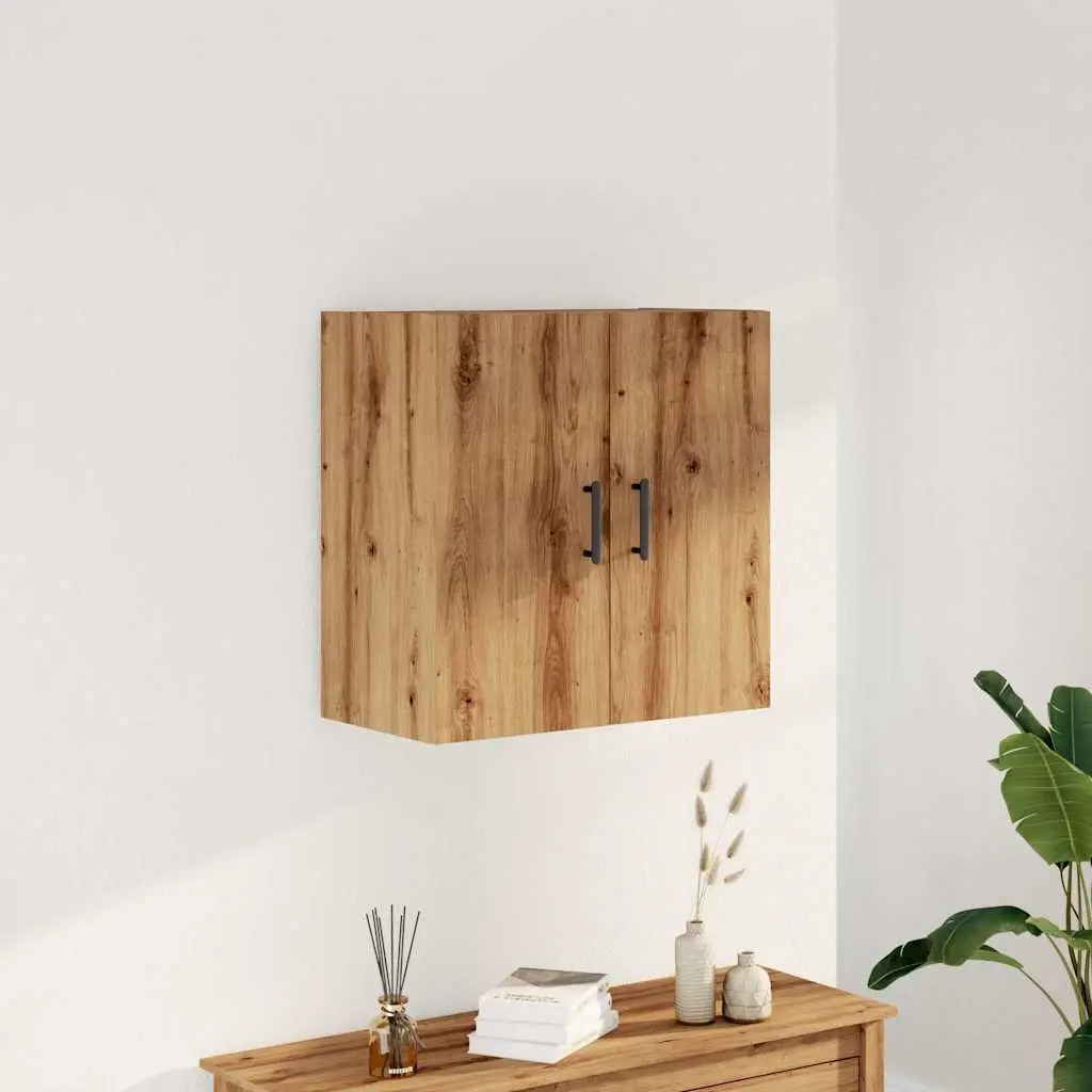 Wall Cabinet Storage Floating Engineered Wood Brown 60x31x60 cm