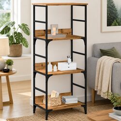 Book Cabinet Engineered Wood Brown Storage Bookshelf 50x33x117.5cm Display Unit