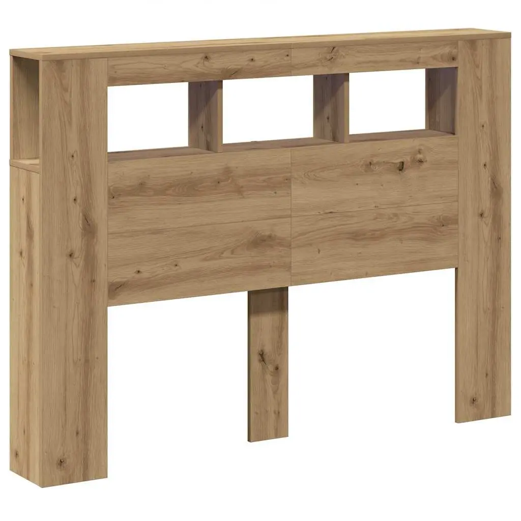 LED Headboard Brown Engineered Wood Modern Bedroom Furniture with RGB Lights