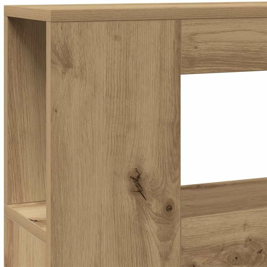 LED Headboard Brown Engineered Wood Modern Bedroom Furniture with RGB Lights