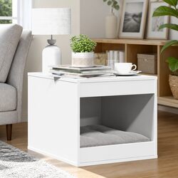 Cat Litter Box Enclosure Furniture White 47x59x42cm Hide Storage Cabinet