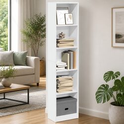 White Bookcase 40x24x176 cm Storage Shelving Unit Home Office Furniture Display